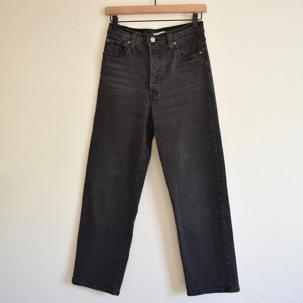 LEVI'S The Ribcage High Rise Rigid Straight Ankle Denim Jean - Picture 3 of 10